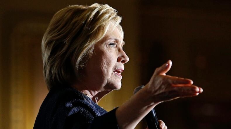 Democratic presidential candidate Hillary Clinton speaks at a rally, Thursday, May 26, 2016, in San Francisco. (AP Photo/John Locher)