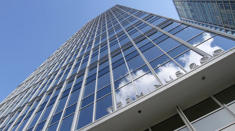 Terminus 200 at 333 Piedmont Road in Buckhead is among the office buildings in Cousins Properties’ portfolio. Vino Wong/ vwong@ajc.com