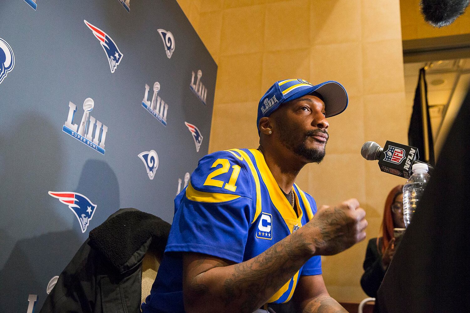 Photos: Players, coaches meet with media as Super Bowl week continues