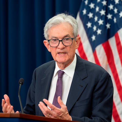 Federal Reserve Chairman Jerome Powell speaks at a news conference at the Federal Reserve, following the Federal Open Market Committee meeting, in Washington, Wednesday, April 29, 2026. (AP Photo/Cliff Owen)