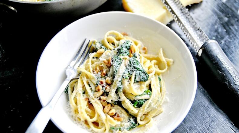 Creamed Spinach Pasta. (Gretchen McKay/Pittsburgh Post-Gazette/TNS)