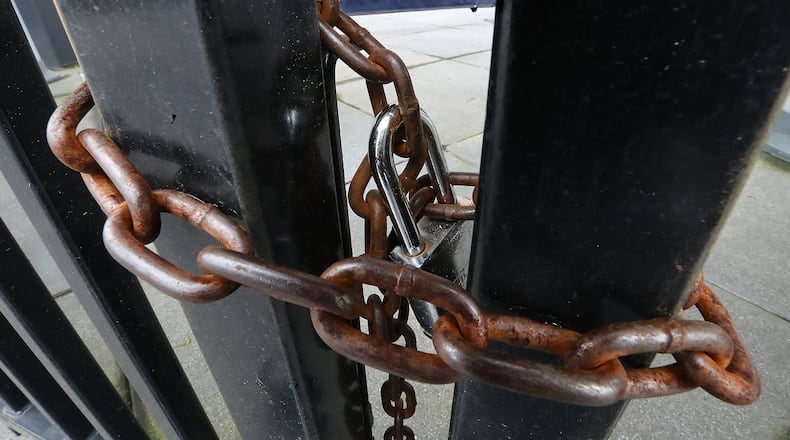 With the MLB season delayed, the gates remain locked at Truist Park.