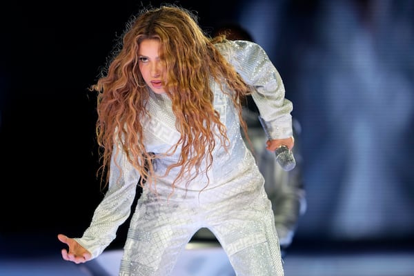 Shakira performs at MetLife Stadium on Friday, May 16, 2025, in East Rutherford, N.J. (Photo by Charles Sykes/Invision/AP)
