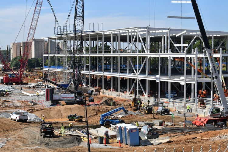 Photo shows expansion construction site of QTS’s Atlanta Data Center Campus in Atlanta on Wednesday, Aug. 31, 2022. QTS Mega Data Center campus, featuring its own on-site Georgia Power substations and direct fiber access to a wide variety of carrier alternatives. (Hyosub Shin/AJC)
