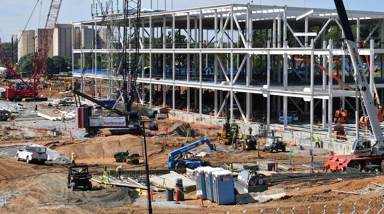 Data center construction, such as QTS in Atlanta, is one of the areas of expansion in Georgia despite the slow job market forecast.  (Hyosub Shin / AJC file photo