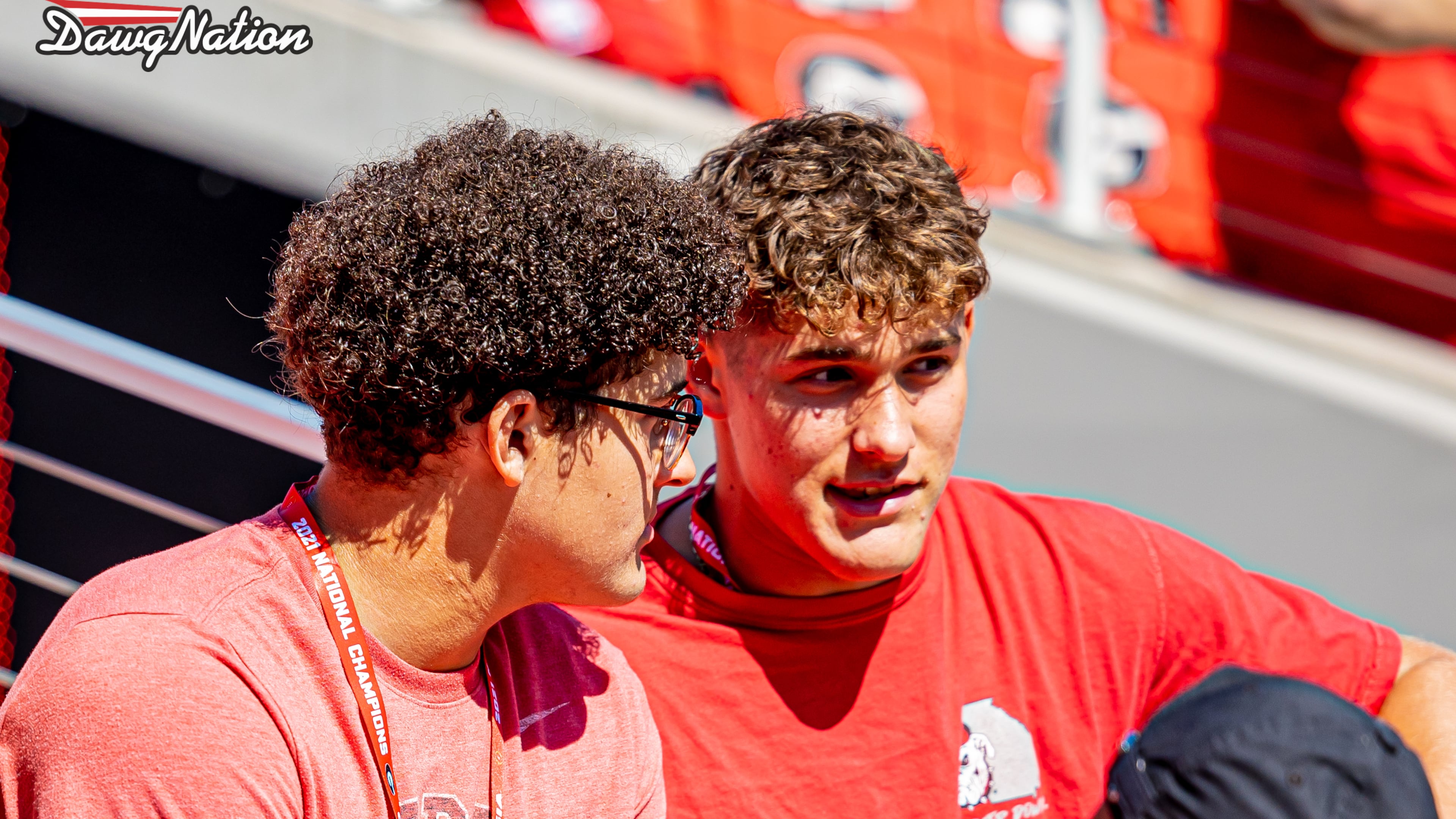 Lawson Luckie (right) sits with his younger brother Carter Luckie in Athens. (Jeff Sentell/DawgNation 2022)