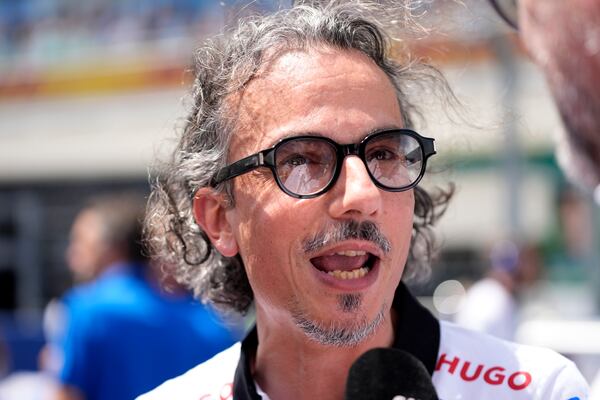 FILE -RB team principal Laurent Mekies is interviewed on the grid before the Sprint race at the Miami Formula One Grand Prix, Saturday, May 4, 2024, in Miami Gardens, Fla. (AP Photo/Lynne Sladky, File)