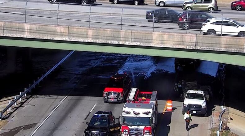 A multivehicle crash Tuesday afternoon temporarily closed all lanes of I-75 southbound in Cobb County at Chastain Road.
