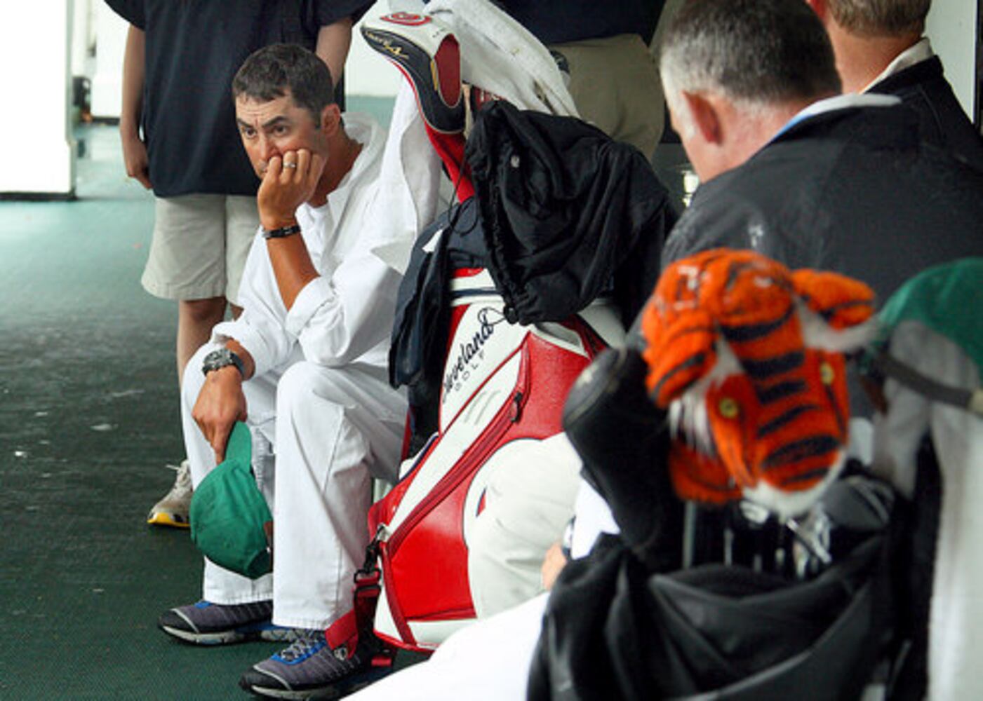 Umbrellas fill Augusta National