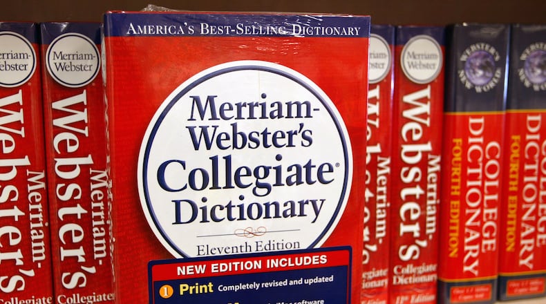 NILES, IL - NOVEMBER 10: A Merriam-Webster's Collegiate Dictionary is displayed in a bookstore November 10, 2003 in Niles, Illinois. (Photo by Tim Boyle/Getty Images)