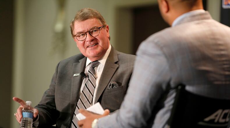 ACC commissioner John Swofford during the 2019 ACC Men's operation Basketball in Charlotte, N.C., Tuesday, Oct. 8, 2019. (photo by Bob Leverone, the ACC.com)