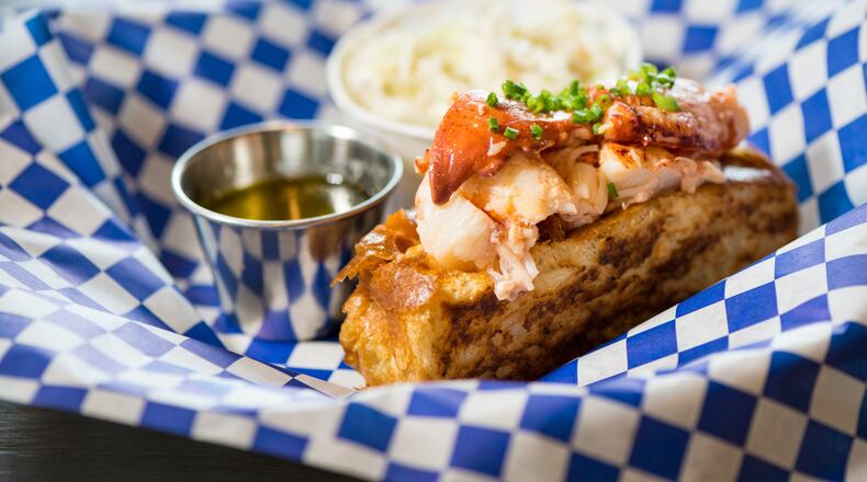 Brine Seafood Shack’s small lobster roll, served hot. Photo credit- Mia Yakel.