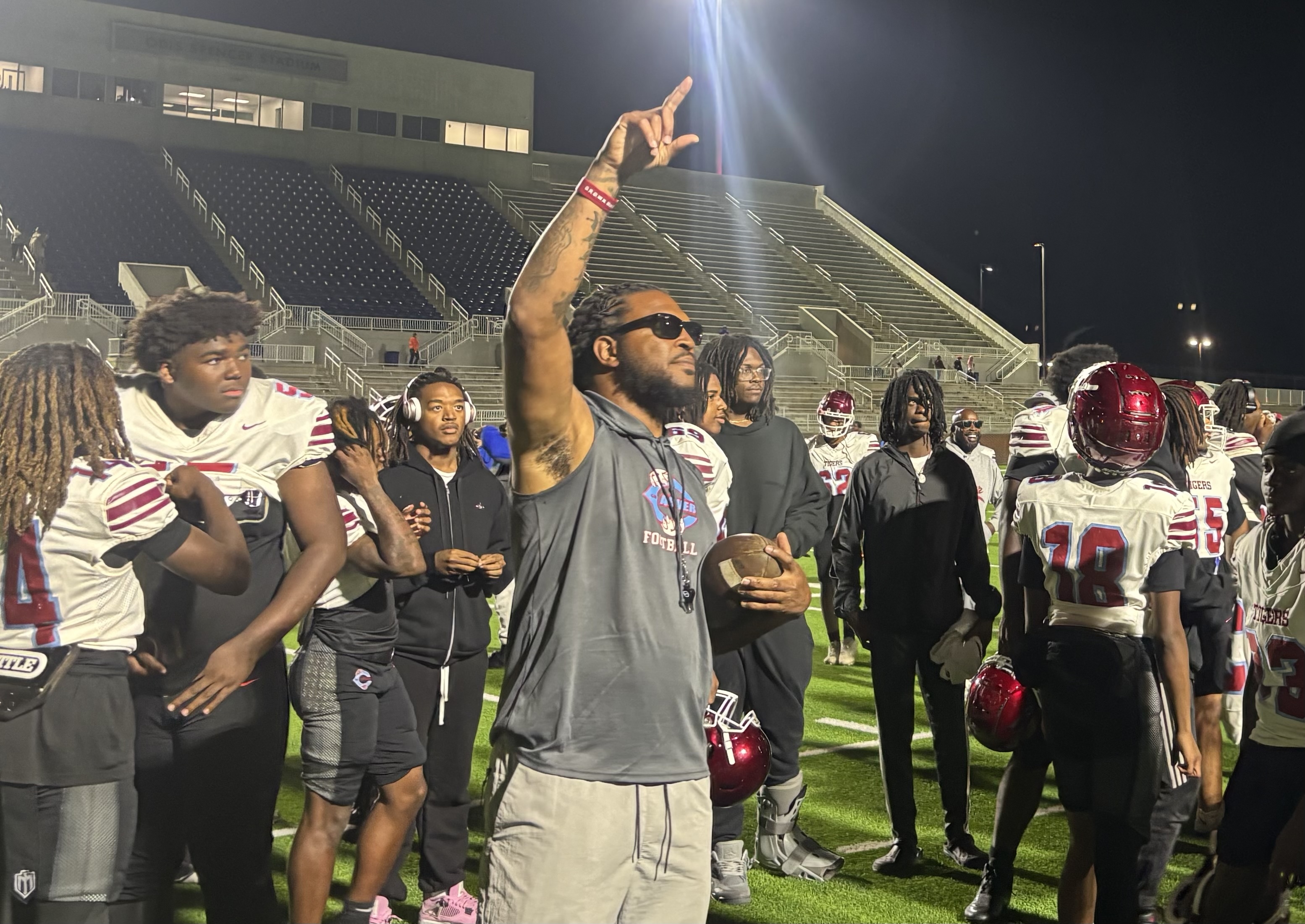 Former Carver-Columbus and University of Georgia star linebacker Jarvis Jones has led his alma mater to a 9-0 start. Carver is chasing back-to-back championships for the first time in school history. (Jack Leo/AJC)