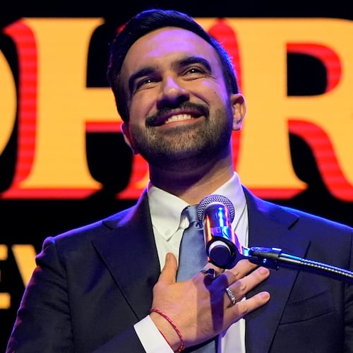 Zohran Mamdani speaks after winning the mayoral election, Tuesday, Nov. 4, 2025, in New York. (AP Photo/Yuki Iwamura)