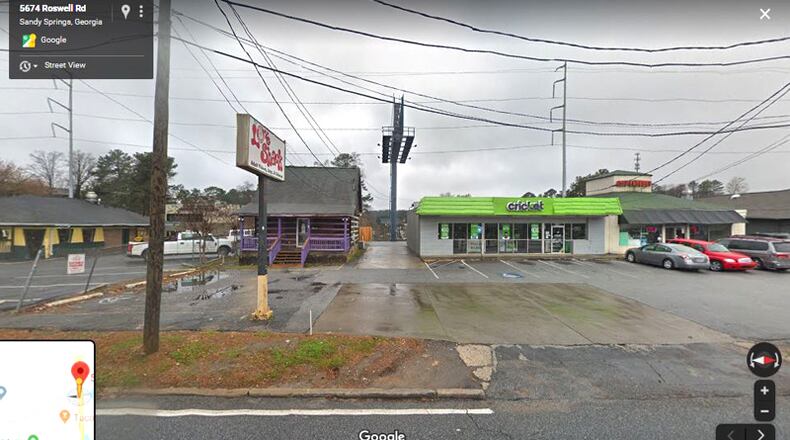 A retail strip along Roswell Road is the subject of disputed values between the city of Sandy Springs, which needs land for a sidewalk project, and the property owner. GOOGLE MAPS