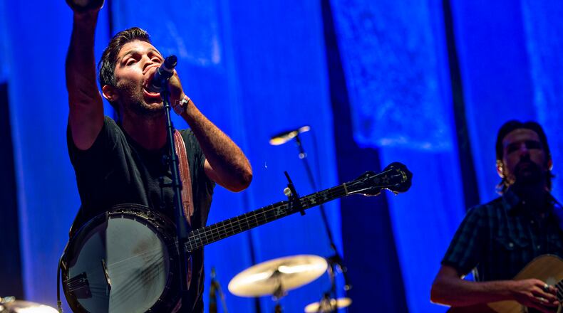 Scott Avett (left) and his brother Seth perform during the Shaky Knees Music Festival at Central Park in Atlanta on Saturday, May 9, 2015. Social Distortion, Flogging Molly, Interpol, Wilco, The Avett Brothers and many more performed on the second day of the three day festival. JONATHAN PHILLIPS / SPECIAL
