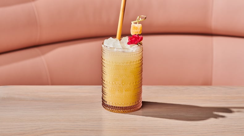 Demario Wallace incorporates mala pepper tincture and ginger syrup into Atrium's warming Moscow mule. Courtesy of Angie Webb