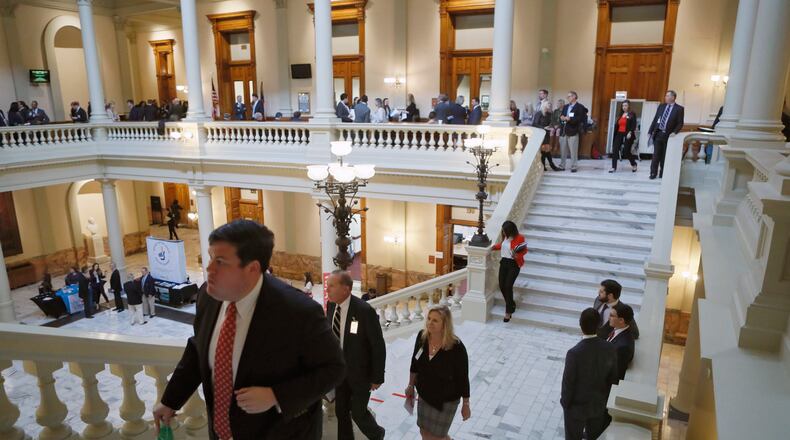 January 13, 2020 - Atlanta - The halls were alive with the sounds of lawmakers and lobbyists as the Georgia General Assembly started its 2020 session amid a backdrop of an election year. Bob Andres / bandres@ajc.com