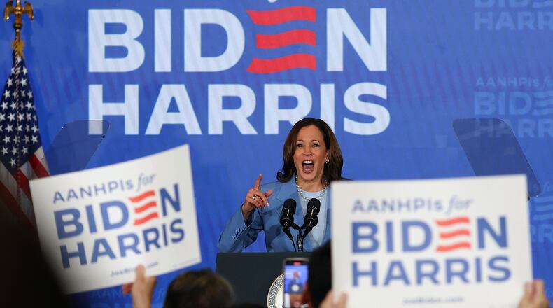 U.S. Vice President Kamala Harris' mother is from India and her father is a Black Jamaican. Asian Americans, who form one of the fastest-growing voting blocs in Georgia, say they're excited that Harris could top the Democratic ticket in this year's election, but they also want to see where she comes down on policy, such as her approach to the Israel-Hamas war. (Justin Sullivan/Getty Images/TNS)