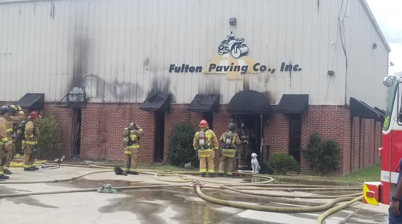 Atlanta firefighters responded to a warehouse fire at Fulton Paving Company on Bolton Road just outside of I-285 on Friday afternoon.