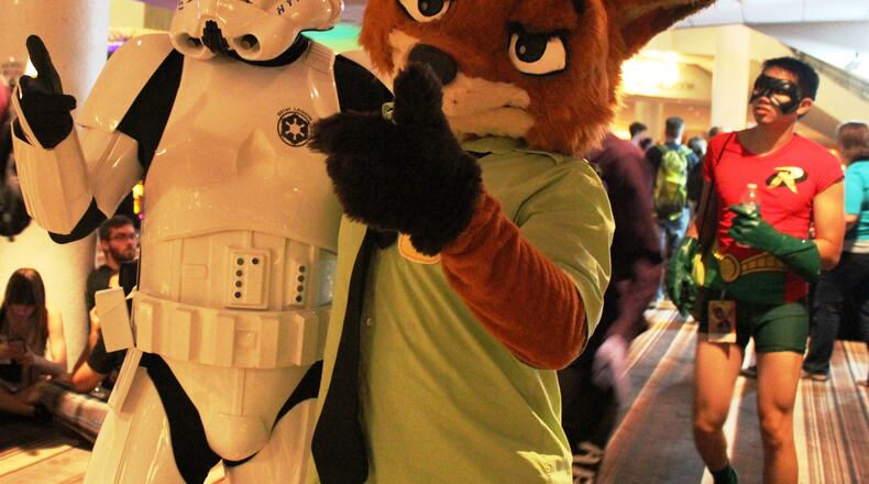 A Stormtrooper and a fox walk into a bar... Photo: Melissa Ruggieri/AJC