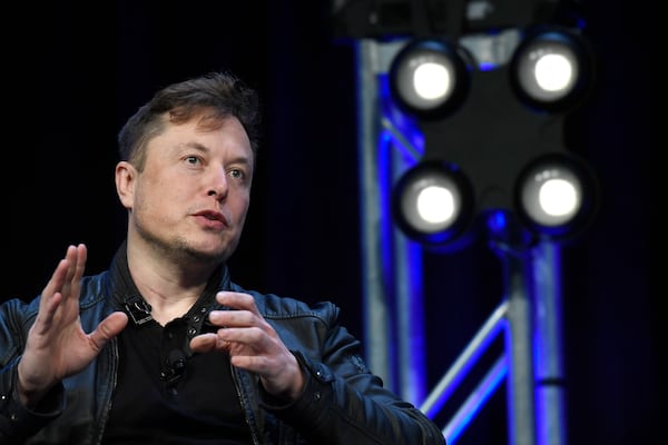 FILE - Tesla and SpaceX Chief Executive Officer Elon Musk speaks at the SATELLITE Conference and Exhibition in Washington, March 9, 2020. (AP Photo/Susan Walsh, File)