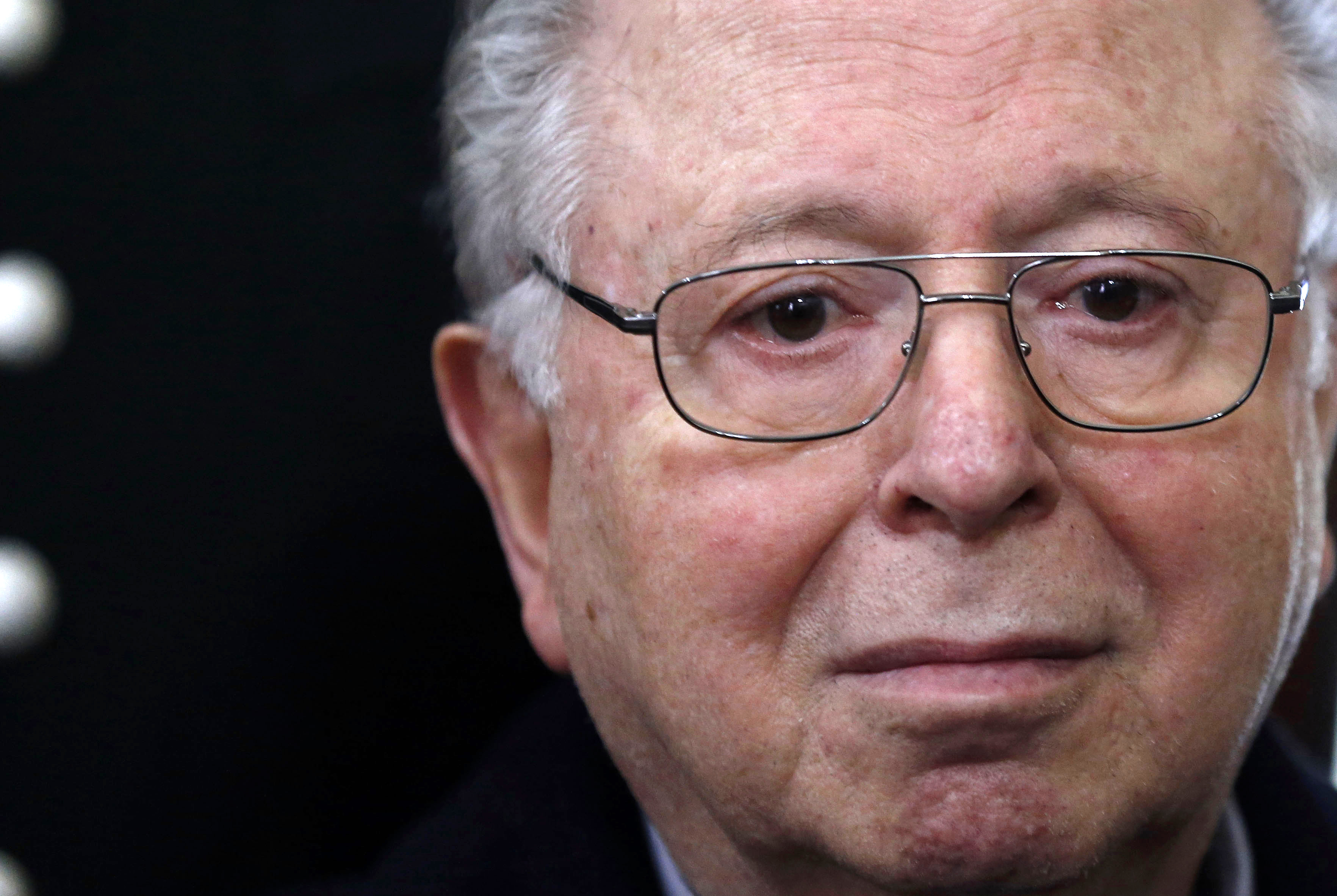 FILE - Rev. Fernando Karadima sits in court before testifying in a sexual abuse case that three of his victims brought against the country's Catholic Church in Santiago, Chile, on Nov. 11, 2015. (AP Photo/Luis Hidalgo, File)