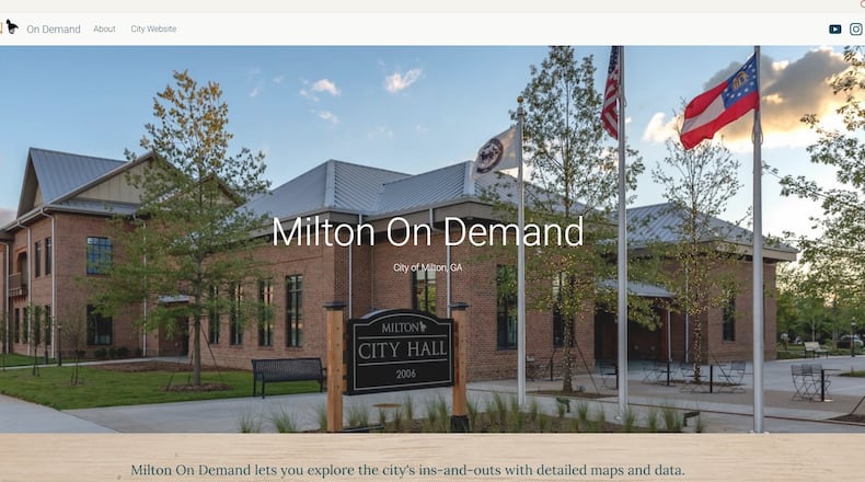 "Milton on Demand" provides visitors a one-stop shop for a variety of map-focused features with multiple ways to search for data. (Courtesy City of Milton)