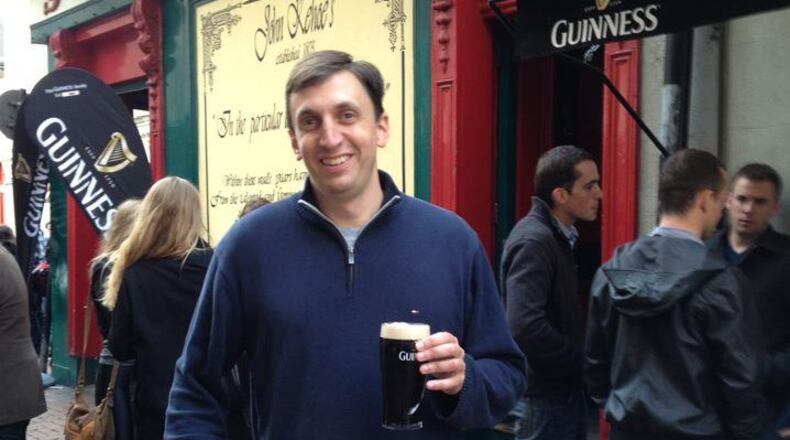 Russell Hogg, from Decatur, drinks a beer in Ireland in 2014. Recently, he's created a map showing the location of Georgia breweries, brewpubs and craft beer bars.