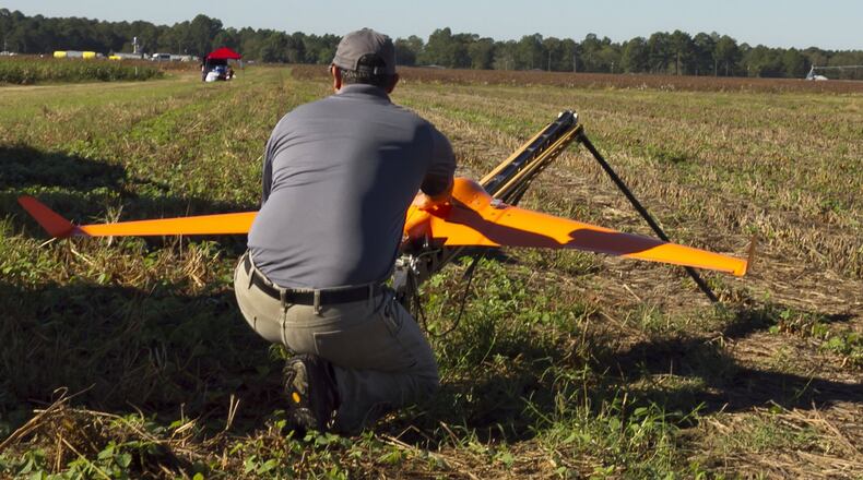 VSG Unmanned demonstrates its unmanned aircraft at the Sunbelt Ag Expo in Moultrie.