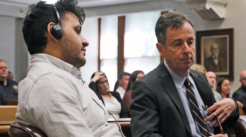 Jose Ibarra appears with his defense attorney John Donnelly in court, May 31, 2024 in Athens, GA. Ibarra is the man charged with the Feb. 22 murder of Laken Riley on the University of Georgia's campus (Nell Carroll for The Atlanta Journal-Constitution)