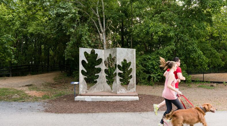 Jim Gallucci Sculptor, Ltd. 's Oak Leaf Triptych honors the beauty of the oak tree in this sculpture purchased by Roswell Arts Fund 2016. (Courtesy City of Roswell)