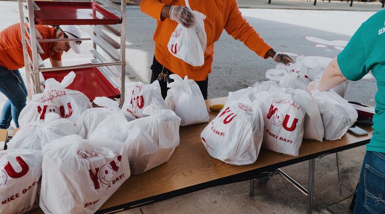 The Atlanta Community Food Bank is distributing more than its average 1.5 million pounds of food a week