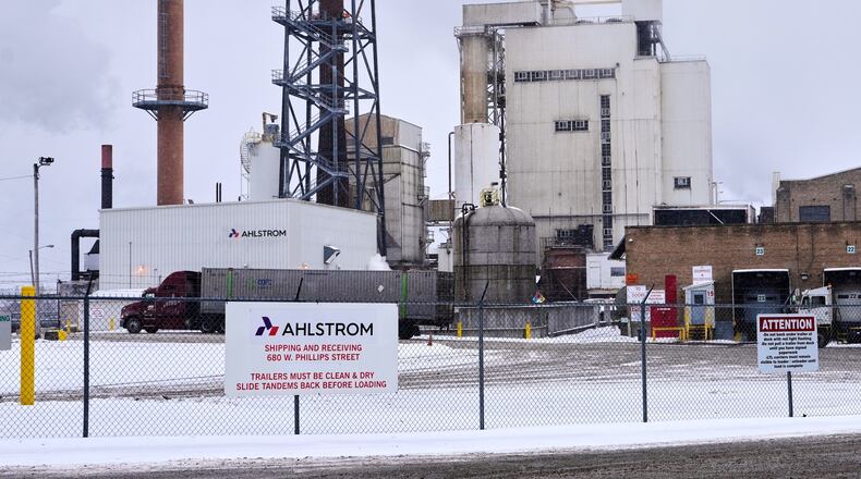 The Ahlstrom paper mill in Rhinelander, Wis., on Friday, Dec. 5, 2025. (AP Photo/Morry Gash)