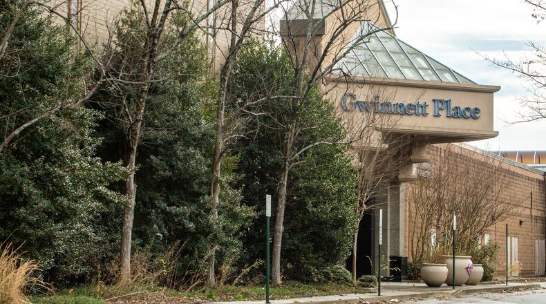 Gwinnett Place Mall is nearly empty of stores and shoppers with many entrances locked Wednesday, Dec 23, 2020.  The mall is being purchased by Gwinnett County, and is working on redevelopment plans for the neglected space.  (Jenni Girtman for The Atlanta Journal-Constitution) AJC FILE PHOTO
