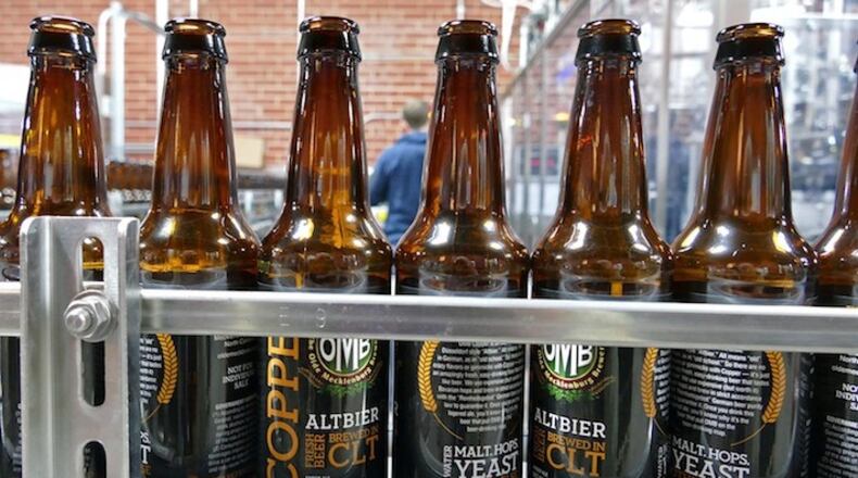 The bottle line at The Olde Mecklenburg Brewery on Yancey Road in Charlotte, N.C. (David Hinshaw/Charlotte Observer/TNS)