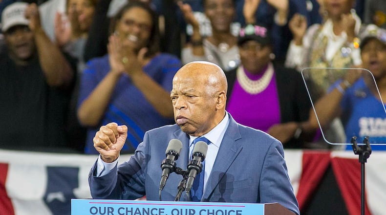 U.S. Rep. John Lewis (D-GA) speaks during a rally for gubernatorial candidate Stacey Abrams at Morehouse College in Macon, Georgia, on November 2, 2018. (Alyssa Pointer/Atlanta Journal-Constitution/TNS)