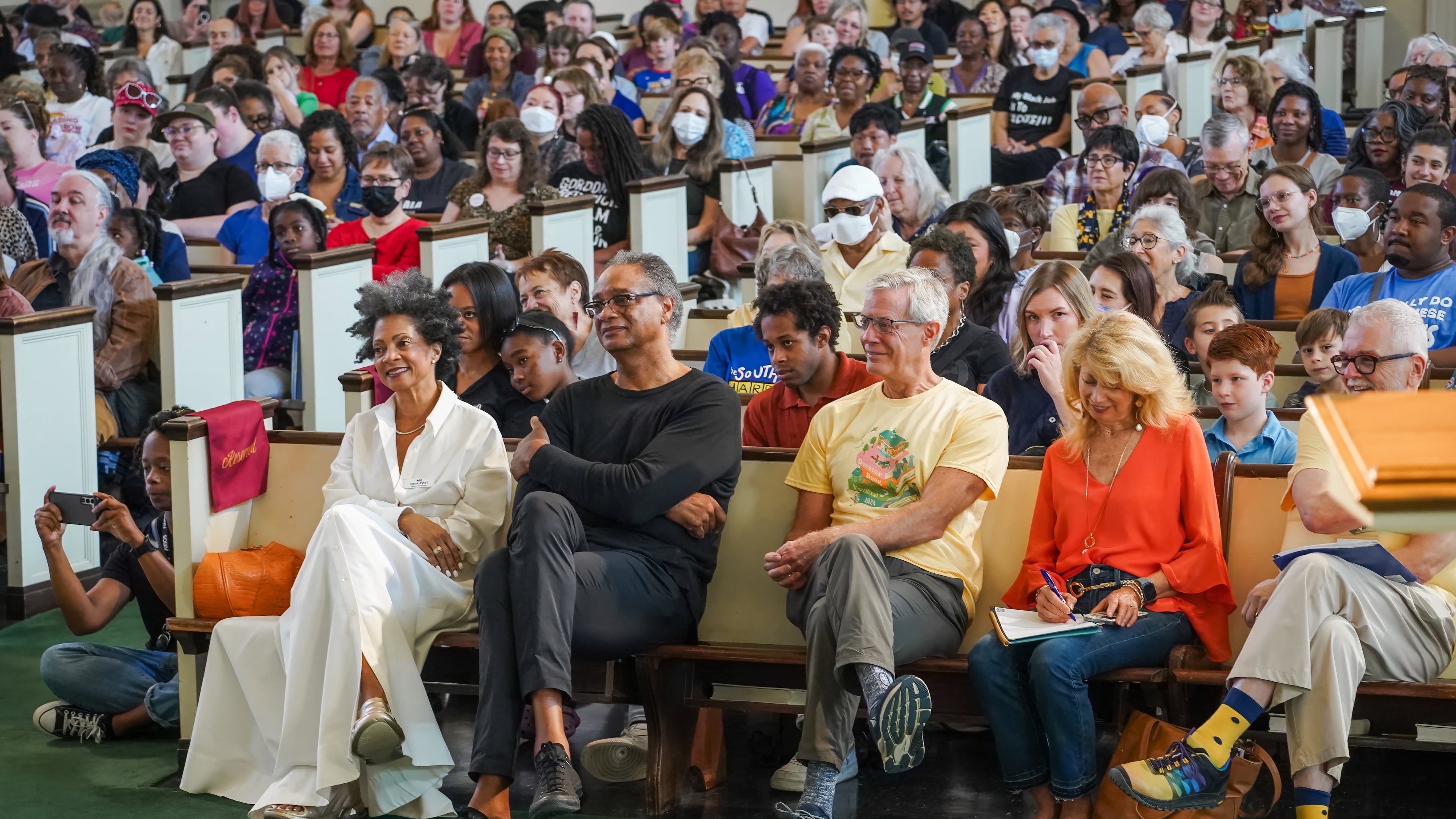 The house was packed inside First Baptist Church Decatur's Sanctuary during the 2024 Decatur Book Festival's keynote speaker event, which featured Joyce Carol Oates. The keynote for the 2025 festival is memoirist and poet Saeed Jones. (Courtesy of Decatur Book Festival 2024)