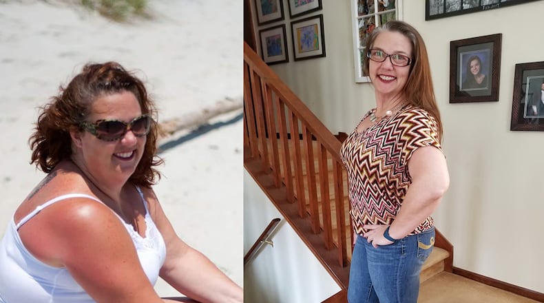 Tonya Maloy weighed 256 pounds in the photo on the left, taken in March 2015. In the photo on the right, taken in January, she weighed 184 pounds. She has lost an additional 3 pounds since then. (All photos contributed by Tonya Maloy).