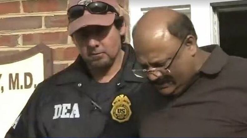 Dr. Narenda Nagareddy was arrested Jan. 14, after law enforcement agents raided his Jonesboro office. He bonded out of jail Jan. 15 on $100,000 bond, his attorney said. WSB-TV photo