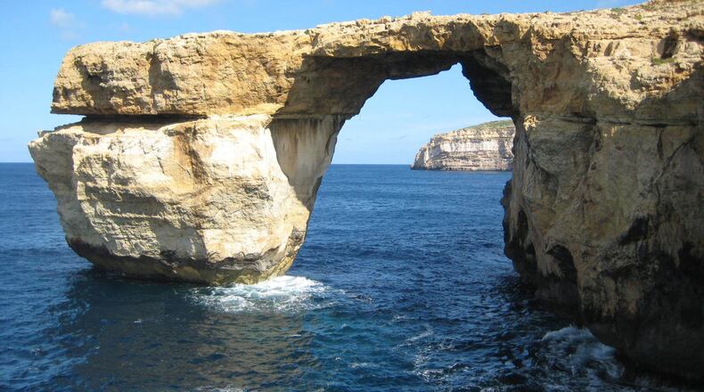 This is a April 2014 image of the landmark the Azure Window located just off Malta. (Caroline Hodgson via AP)