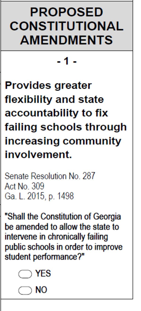 Gov. Nathan Deal’s Opportunity School District referendum is on the ballot this November 8 election. Opponents of the constitutional amendment have filed a lawsuit alleging “misleading” ballot language.