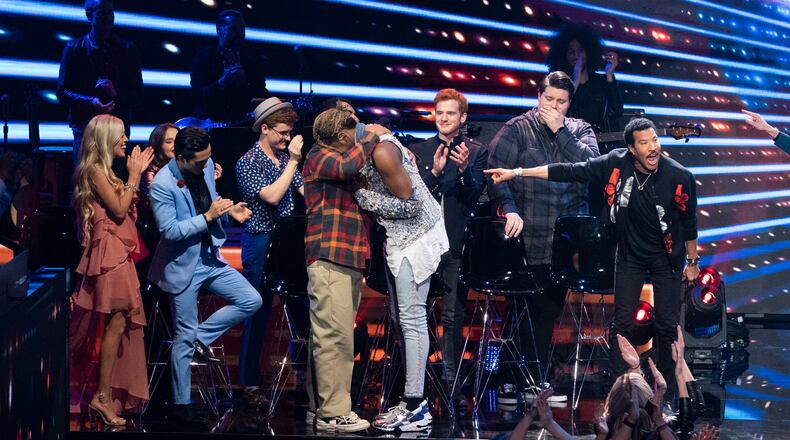 AMERICAN IDOL - "213 (Top 10 Reveal)"- The search for America's next superstar continues as "American Idol"'s highly anticipated live shows begin in the heart of Los Angeles. In this episode, the Top 14 contestants will be narrowed down to 10 finalists, following a nationwide vote. Following Sunday's overnight vote, the seven contestants with the most votes by America will be revealed, securing their spot in the Top 10. Those that are safe will perform a victory song, and the seven remaining contestants will sing to impress the judges. The judges will then choose three contestants, pushing a total of 10 talented Idol hopefuls one step closer to stardom. The high stakes reveal will air on The ABC Television Network, MONDAY, APRIL 15 (8:00-10:00 p.m. EDT), streaming and on demand. (ABC/Eric McCandless)
LACI KAYE BOOTH, LAINE HARDY, WALKER BURROUGHS, UCHE, JEREMIAH LLOYD HARMON, WADE COTA, LIONEL RICHIE
