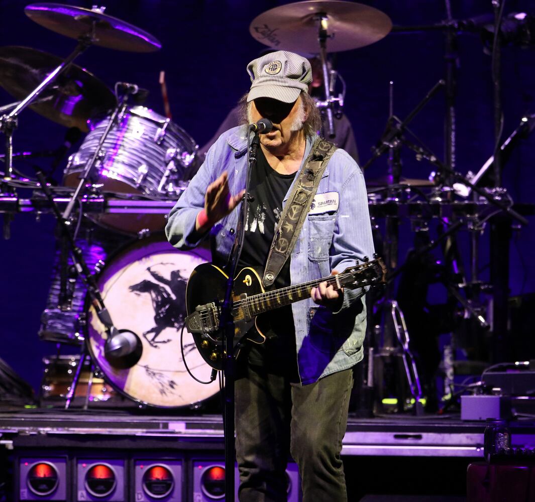 Neil Young & Crazy Horse brought his "Love Earth Tour" to Ameris Bank Amphitheatre on Tuesday, May 7, 2024.
Robb Cohen for the Atlanta Journal-Constitution