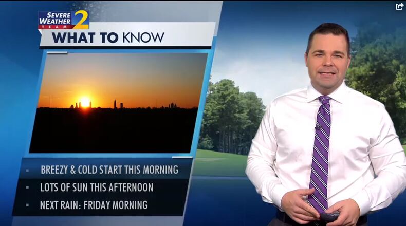 Channel 2 Action News meteorologist Brian Monahan said Wednesday will turn sunny and warmer after a cold start.