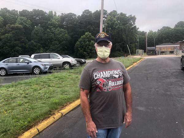 Steven Astriab voted in Jonesboro on Tuesday, where lines formed but moved quickly.