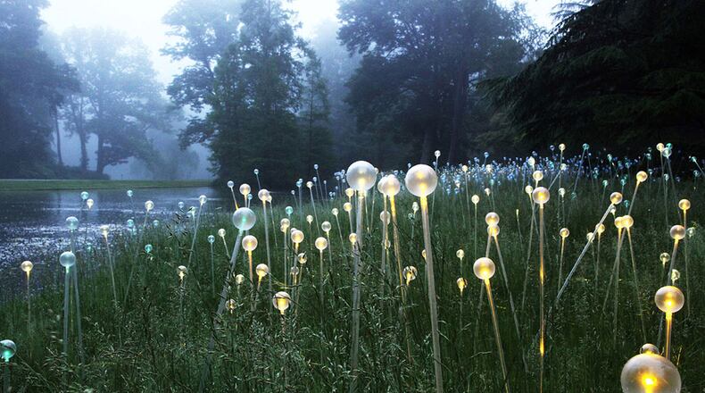 The Atlanta Botanical Garden will host the outdoor art exhibition “Bruce Munro: Light in the Garden” from May 2 to Oct. 3. The exhibit from the British artist will include six site-specific installations, varying in size, scattered in the gardens and inside the conservatories — some set to music. CONTRIBUTED BY BRUCE MUNRO STUDIO