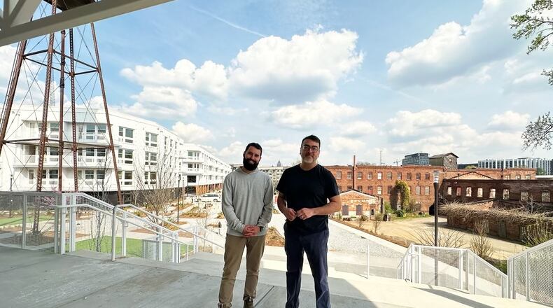 TriBridge director of development Dave Weissman (left) and Goat Farm Arts Center founder Anthony Harper at the Goat Farm.
(Courtesy of Goat Farm)