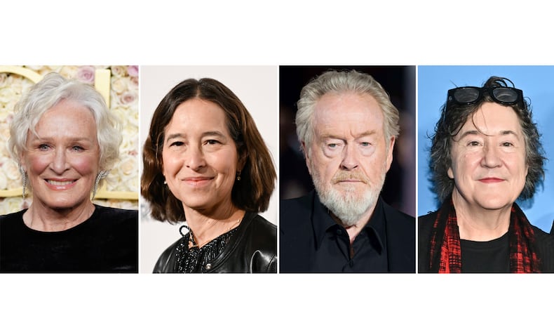 This combination of photos show, from left, Glenn Close, Pamela Koffler, Ridley Scott, and Christine Vachon. (AP Photo)