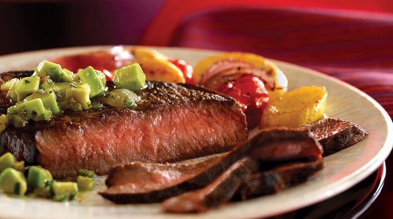 Saturday’s Cumin-Rubbed Steaks are served with avocado salsa verde. Contributed by National Cattlemen’s Beef Association